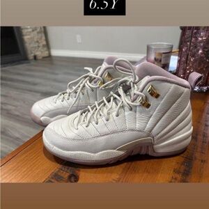 Jordan Women's Cream and Pink High-Top Sneakers